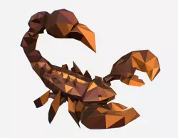 Animated Low Poly Art Brown Scorpion