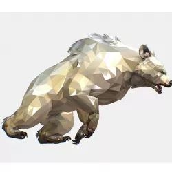 Animated Low Poly Art White Bear