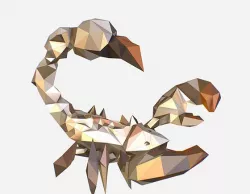 Animated Low Poly Art White Scorpion