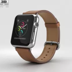 Apple Watch Series 2 38mm Stainless Steel Case Saddle Brown Classic Buckle