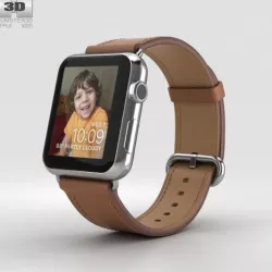Apple Watch Series 2 42mm Stainless Steel Case Saddle Brown Classic Buckle