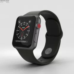 Apple Watch Series 3 38mm GPS + Cellular Space Gray Aluminum Case Black Sport Band