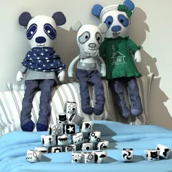 Bellas world textile handmade bears and cubes 3D model