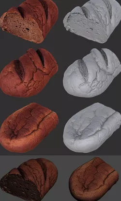 Brown Loaf of Bread Cut