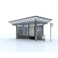 Bus stop "C12", Station "C12", Street furniture, 3D