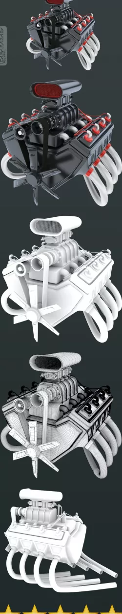 Car Engine 8 cylinders
