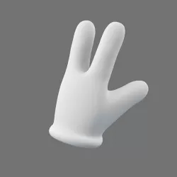 Cartoon Glove Hands Low Poly - 3 fingers