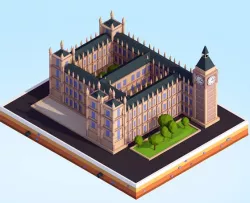 Cartoon Low Poly Big Ben Landmark