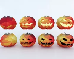 Cartoon Pumpkins Set