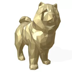 Chowchow dog figure low poly