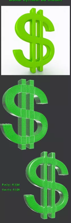 Dollar Symbol 3D Model