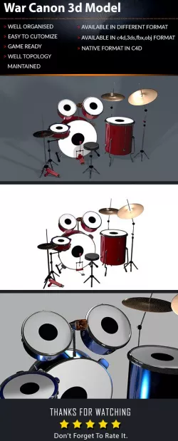 Drums Set 3D Model