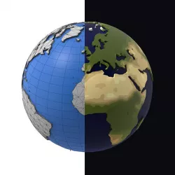 Earth low poly simple design cartoon
