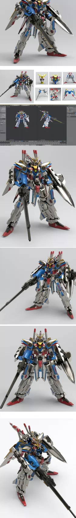 EX Wing Dragon Build full custom and bonus parts done in Blender.