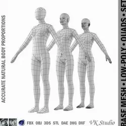 Female Base Mesh Natural Proportions in A-Pose
