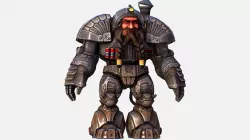 Game Character Mailed Armored Metal Gnome Robot