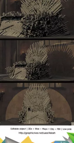 GOT 3d Throne model Low poly
