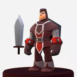 Handpaint Cartoon Knight MMO Character