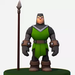 Handpaint Cartoon Medieval Footman Character