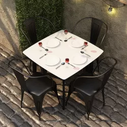 IRON DINING SET - CAFE