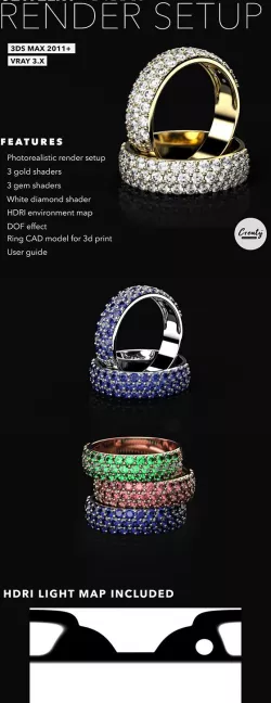 Jewelry Render Black Scene Setup 3Ds Max and VRay