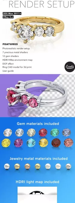 Jewelry Rendering Scene Setup 3DS Max and VRay