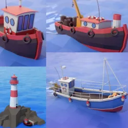 lighthouse and boats
