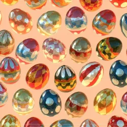 Low Poly Art Animated Easter Ornamental Eggs