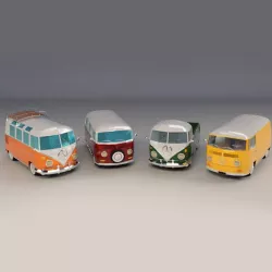 Low-Poly Cartoon Camper Van Pack