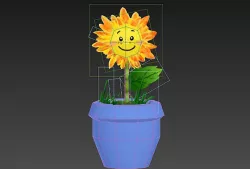 low poly cartoon flower