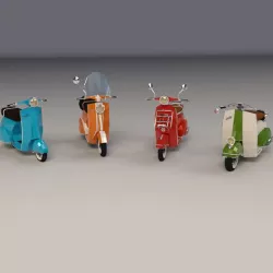 Low Poly Cartoon Scooter Pack