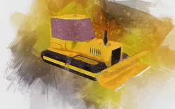 Low Poly Dozer - Ready To Render