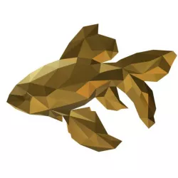 low poly fish figure