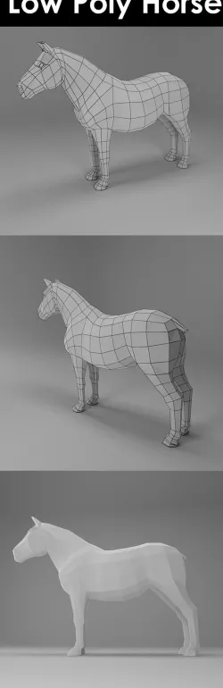 Low poly horse