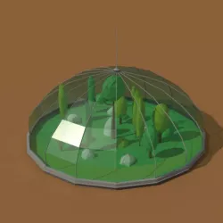 Low Poly Scifi Greenhouse