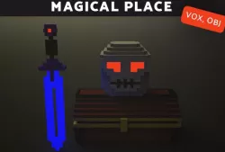 Magical Place| Chest, skull, sword - Voxel Model.