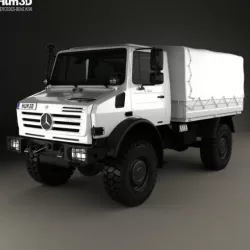 Mercedes-Benz Unimog U4000 Flatbed Canopy Truck 2000