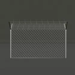 Metal Fence with Barbed Wire