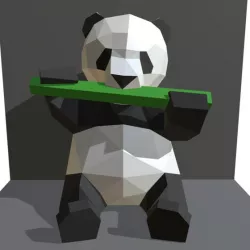 panda figure low poly