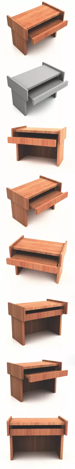 Realistic Computer Wood Table