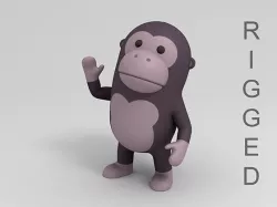 Rigged Cartoon Gorilla