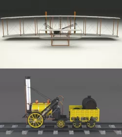 Rocket Locomotive and Wright Flyer Pack