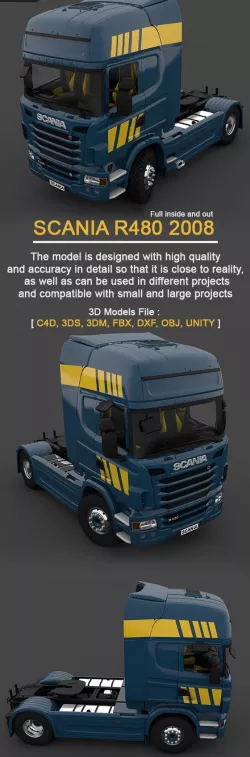 Scania R480 2008 3D Model