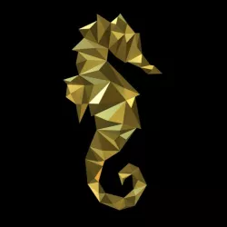 sea horse figure low poly