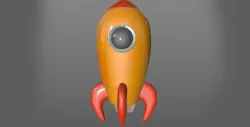 Space Rocket 3D Model Low Poly