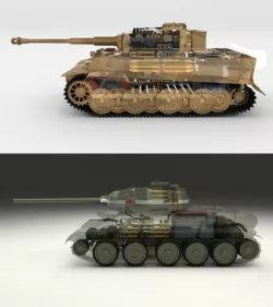 T34-85 Tiger Tank Late Pack with Interior and Engine Bay