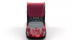 Tesla Truck with Chassis and Interior Red
