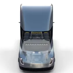 Tesla Truck with Chassis and Interior Silver