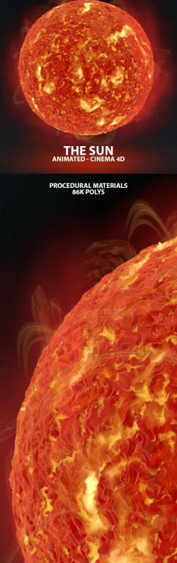 The Sun Animated High Poly 3D Model