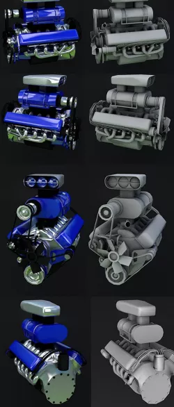Turbo engine 3D Model